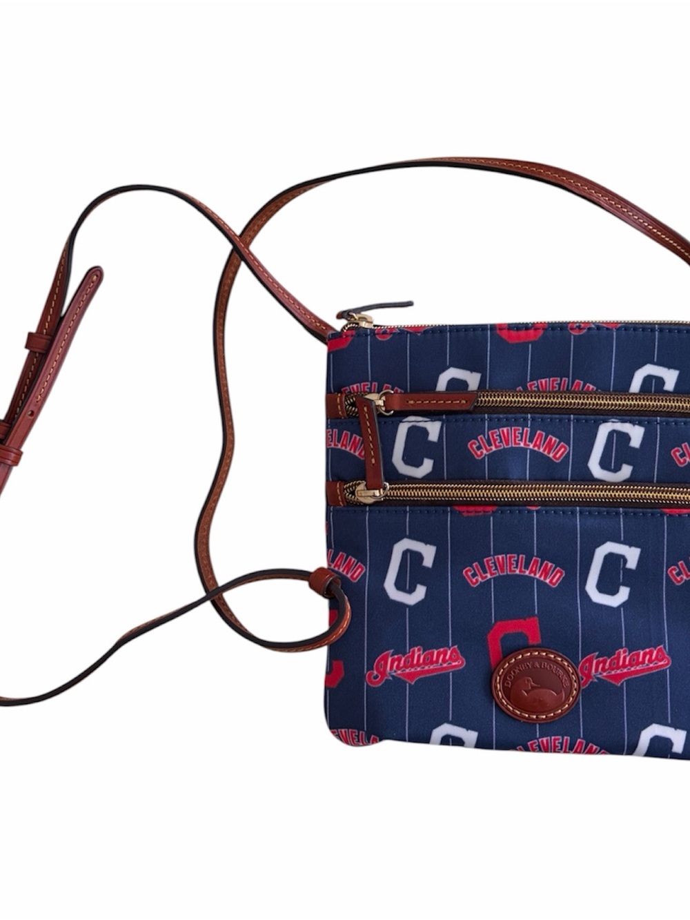 Dooney & Bourke Navy, Red and White Cleveland Indians Crossbody Bag